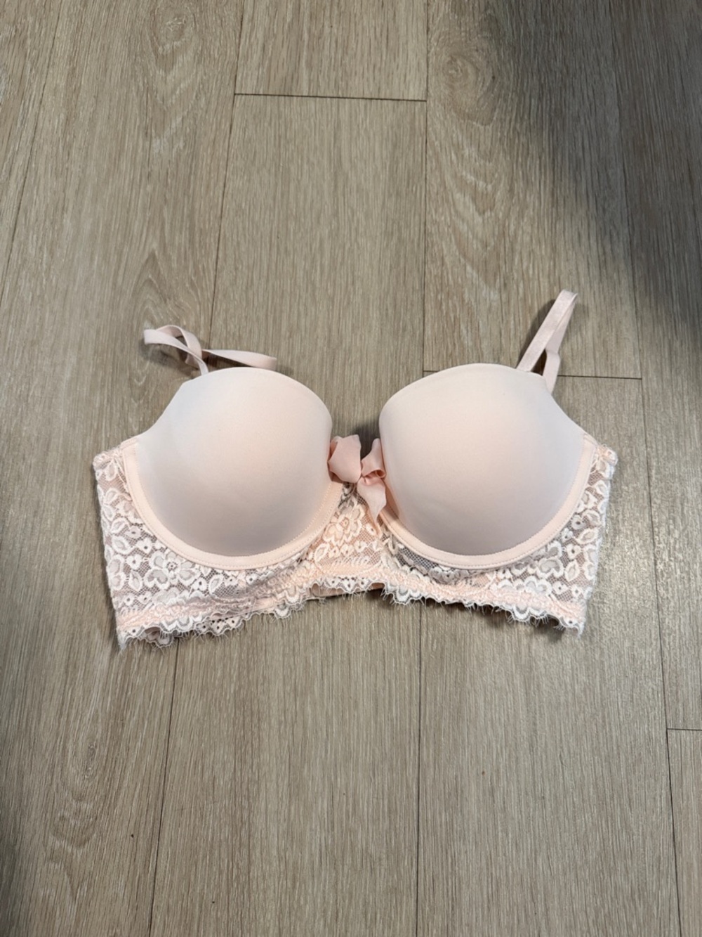 Aerie Light Pink Lace Underwire Push-Up Bra - limited edition Holly bra
